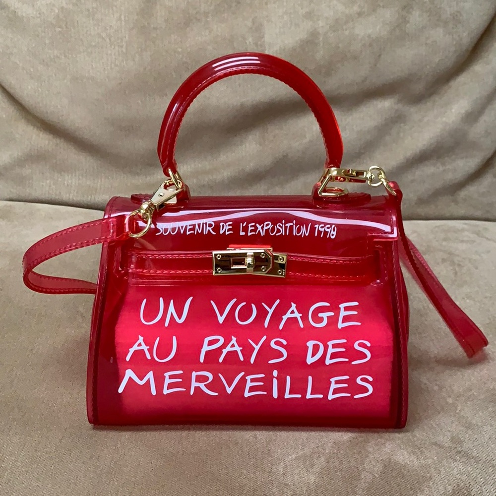 Pink mini transparent pocketbook